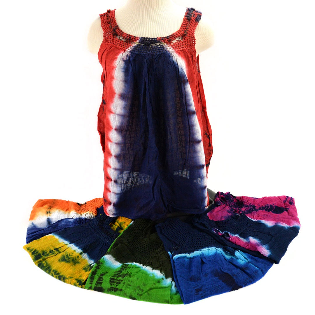 Tie Dyed Peasant Blouse - Assorted Colors