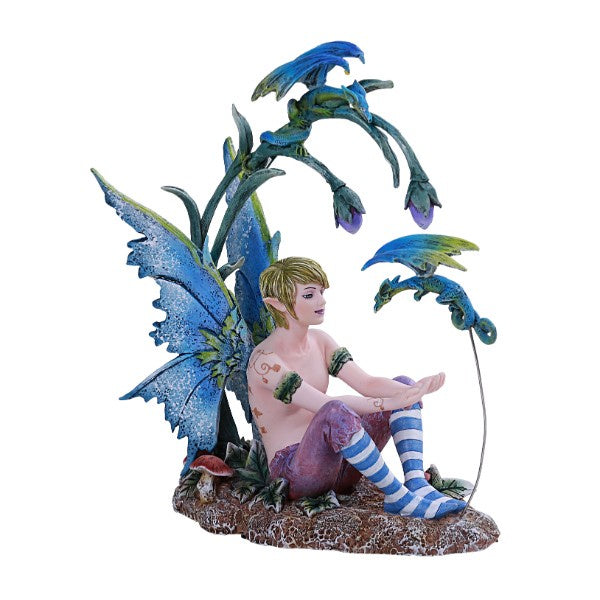 Male Fairy & Dragons Statue 12950