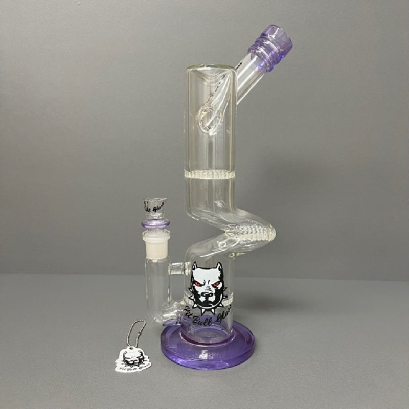 14" Pit Bull Waterpipe Purple with Triple Honeycomb