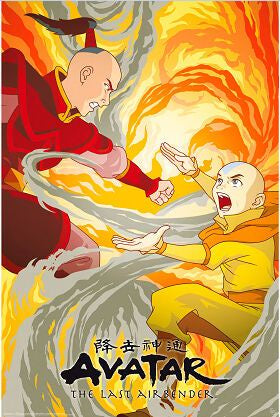 Avatar Last Airbender Aang vs Zuko Poster