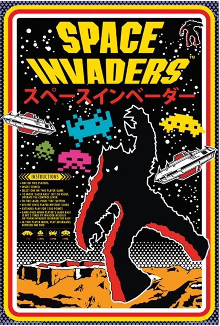 Space Invaders Japanese Poster