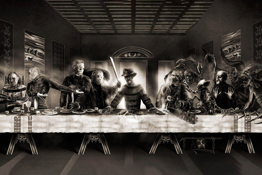 Slasher Supper Black White Poster