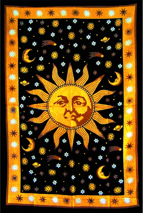 Large Sun Single Size Tapestry