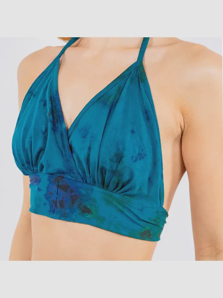 Cotton/Lycra Tie Dyed Halter Top - Assorted Tie Dyes