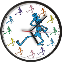 Dancing Skeleton 10" Analog Wall Clock