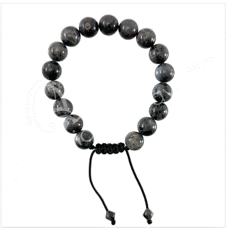 Oceanic - Larvikite Adjustable Beaded Bracelet