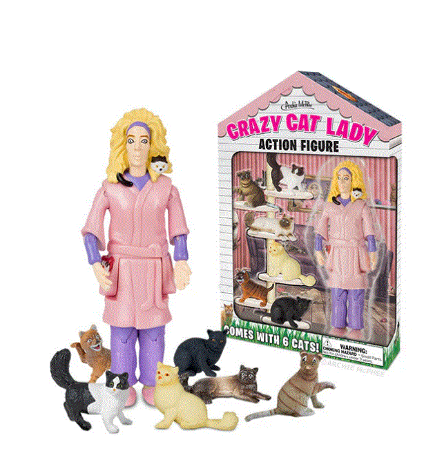 Archie McPhee - Crazy Cat Lady Action Figure