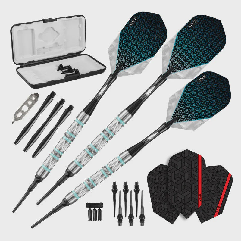 Viper Diamond - 90% Tungsten Soft Tip Dart Set Turquoise Rings 18 Grams
