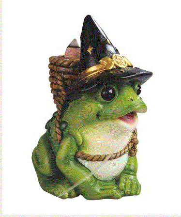 GSC - Frog w/Witches Hat Backflow Burner-Statue