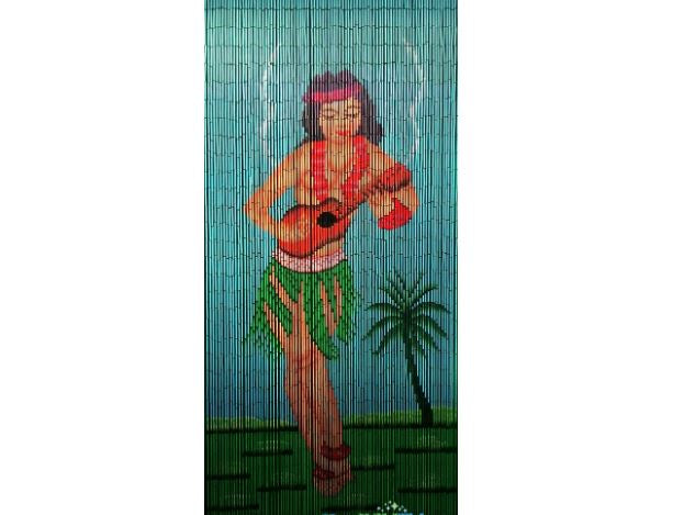 Bamboo Painted Beaded Curtain - Ukulele Baby - 90 Strands