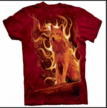 The Mountain - Fiery Wolf Red Tie Dye T-SHIRT