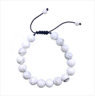 Howlite Adjustable Beaded Bracelet