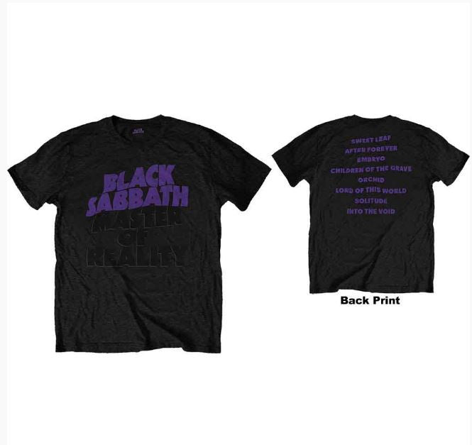Black Sabbath Unisex T-Shirt - Masters of Reality Album (Black)
