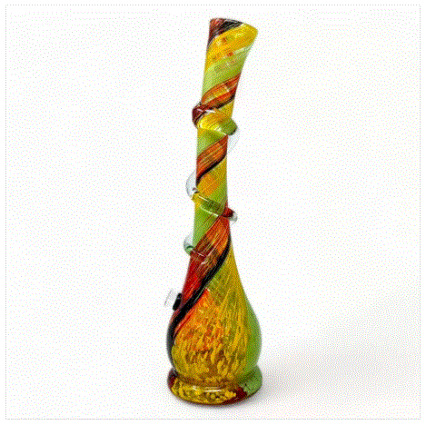 16" Large Lifted Base Teardrop Twist Grip Soft Glass