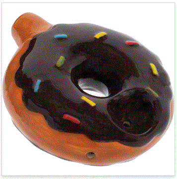 Wacky Bowlz 3.5" Ceramic Chocolate Donut Pipe