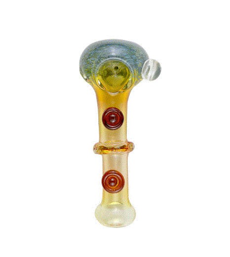 Fumed Dots & Ring Glass Spoon 5.5" GA5159