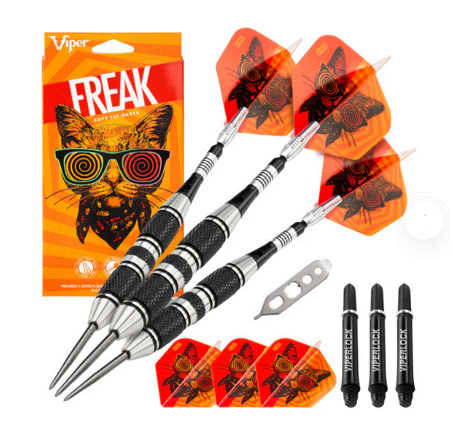 Viper The Freak - Steel Tip Darts 3 Knurled Rings Barrel