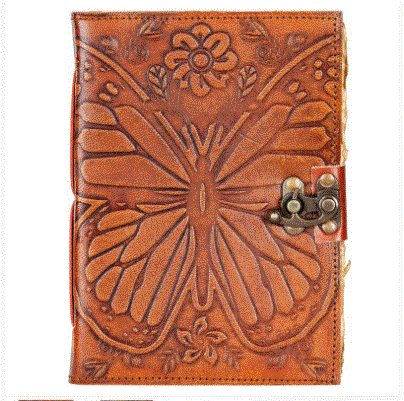 Butterfly Leather Journal 5" w/Antique Paper 2978