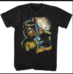 American - Wolfman Moon Black T-Shirt