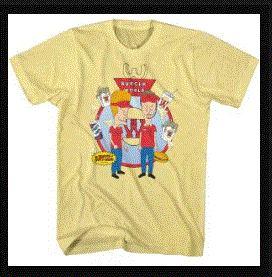 American - Beavis & Butthead Burger World Yellow T-Shirt