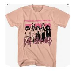 Def Leppard Pyromania World Tour 1983 Pink T-Shirt