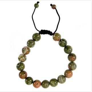 Unakite Adjustable Beaded Bracelet