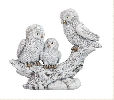 Owl Family on Branch Statue 54857