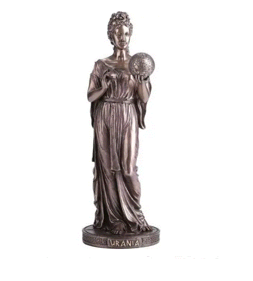 Unicorn Studio - Urania Greek Goddess of Astronomy, Astrology & Stars Statue