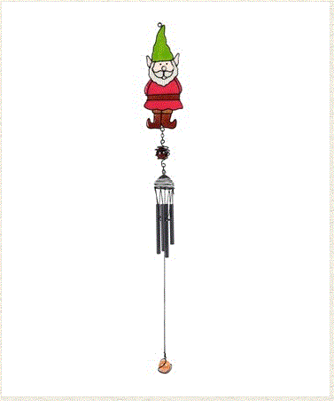 Black Coated Gem Chime - Red Gnome 99462