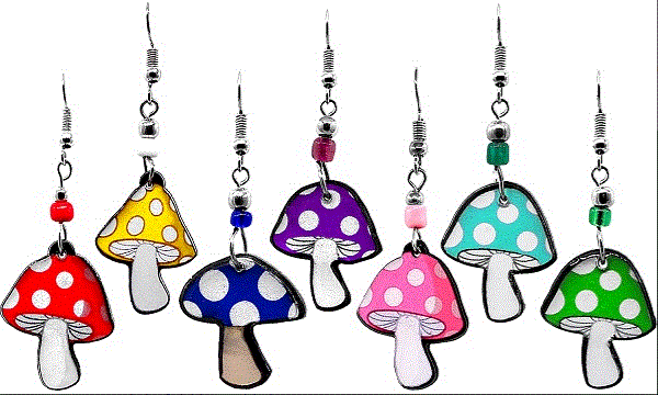 Acrylic Mushroom Hook Earrings