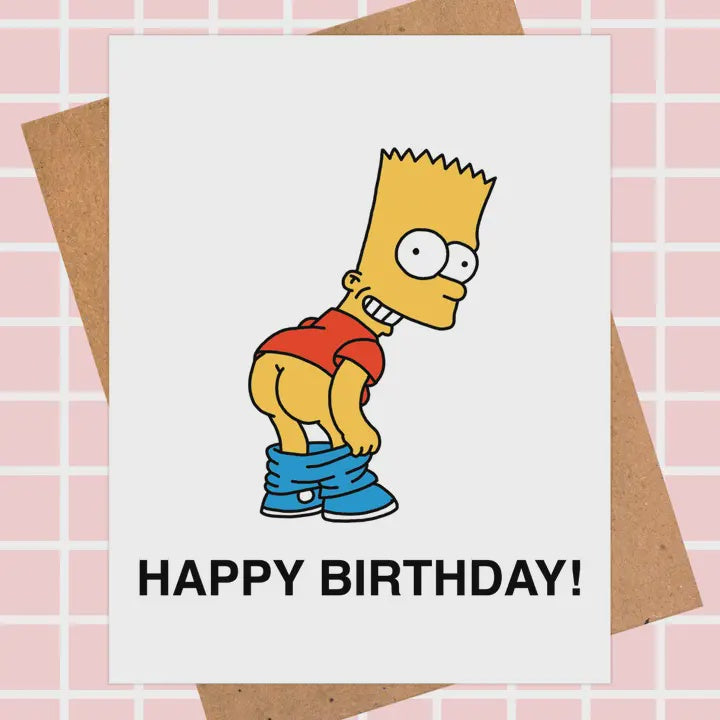 Bart Simpson Birthday Card - Rude Birthday Card
