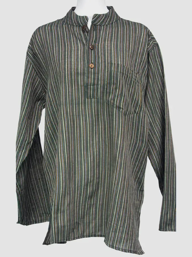 Hand Loomed Cotton Men's L-Sleeve Kurta