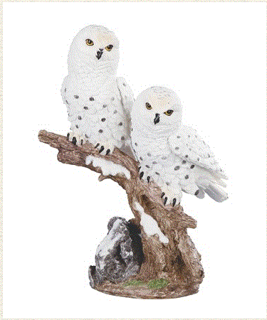 GSC - Owl Snow Couple Statue 12"