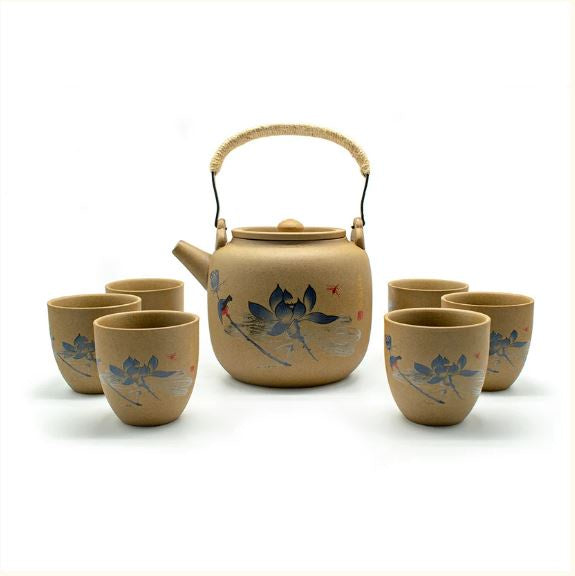 Blue Lotus Ceramic Tea Set - 10111