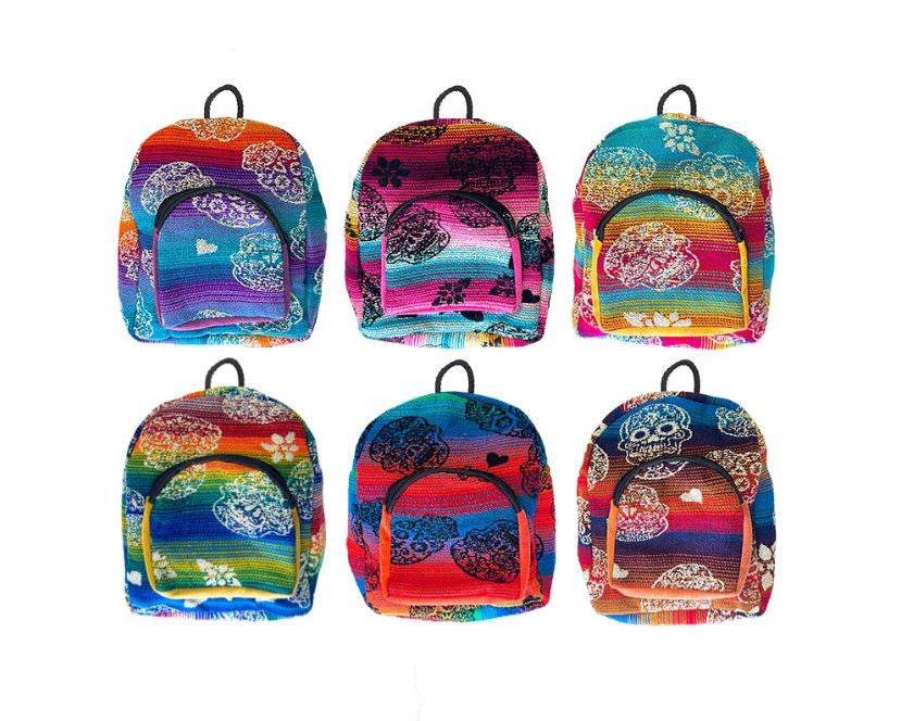 Mini “Baby” Sugar Skull Ecuadorian Backpack