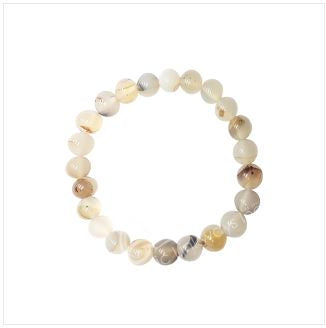 White Agate Beaded Bracelet