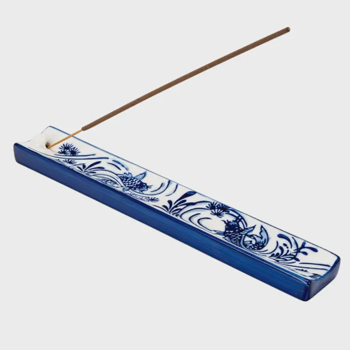 Handpainted Ceramic Incense Holder - Koi Fish