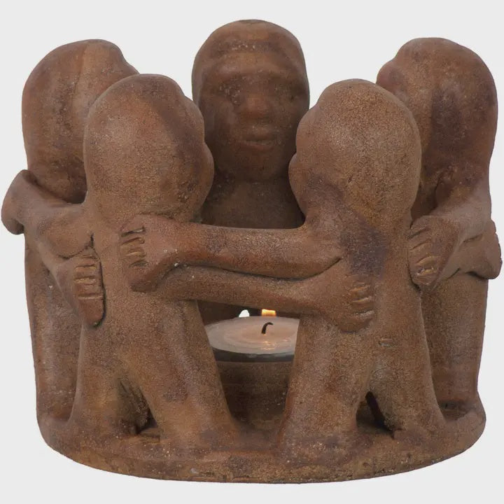 Terra Cotta Circle of Friends T-Light Holder 03502