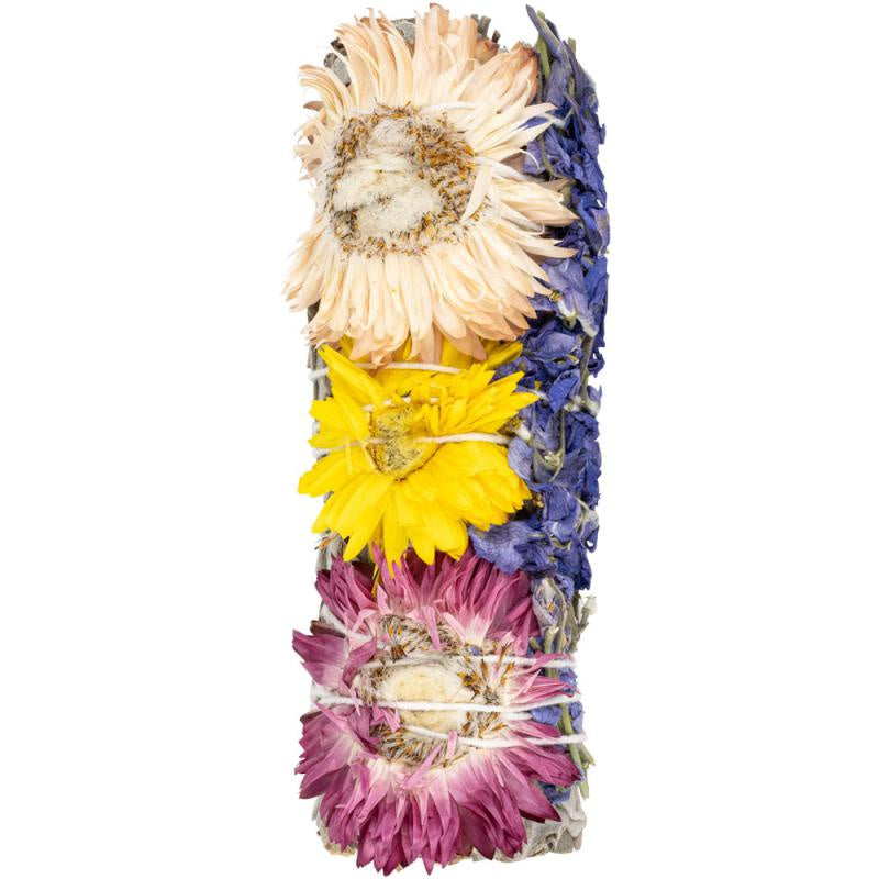White Sage Smudge Stick w/Flowers - Courage