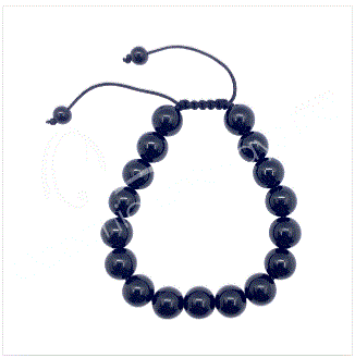 Oceanic - Black Obsidian Adjustable Beaded Bracelet