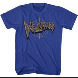 Def Leppard Logo & Crosshairs Royal Blue T-Shirt