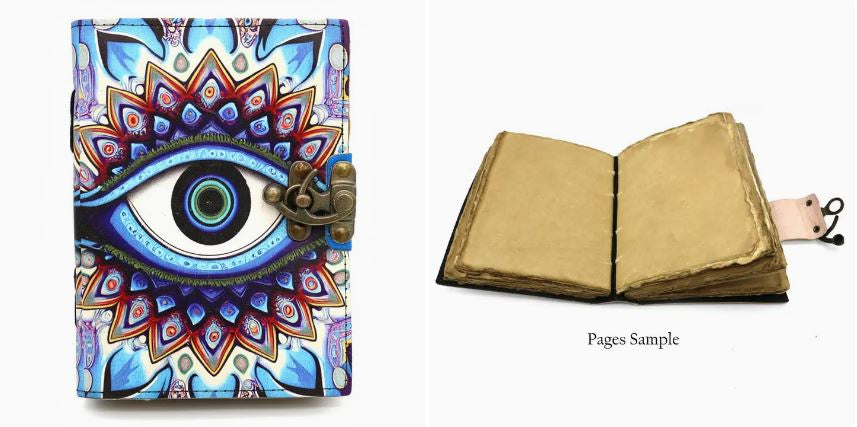 Blank Leather Journal - Azure Eye