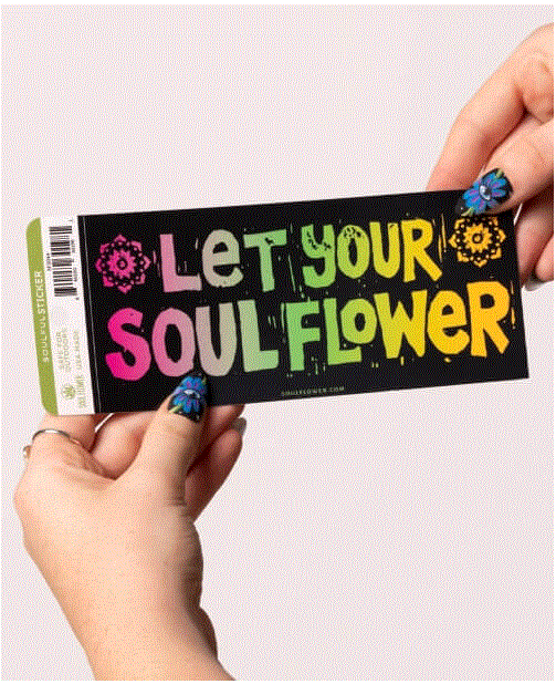 Soul Flower - Let Your Soul Flower Mini Bumper Sticker