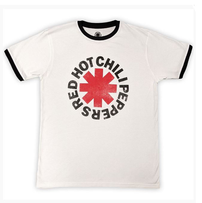 Red Hot Chili Peppers Unisex Ringer T-Shirt - Logo Ringer (White)