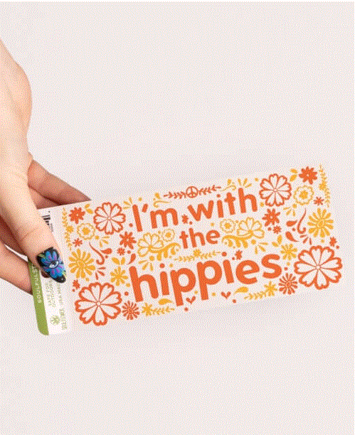 Soul Flower - I'm with the Hippies Mini Bumper Sticker