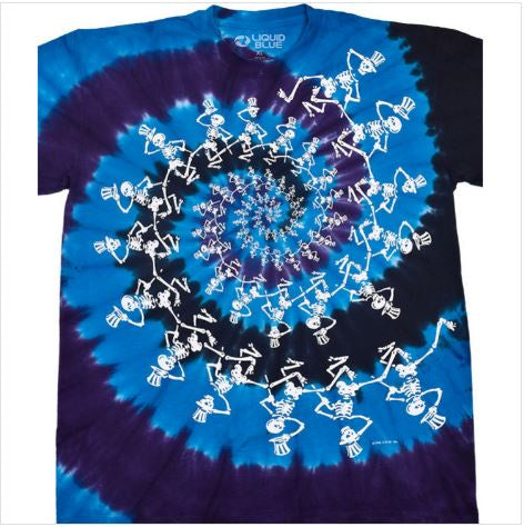 Grateful Dead Spiral Skeletons Tie-Dye T-Shirt