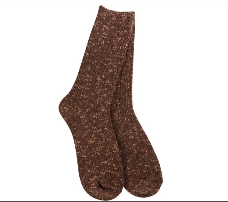 Weekend Cotton Slub Marled Crew - Coffee
