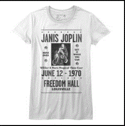 Janis Joplin - Louisville Ladies White T-Shirt