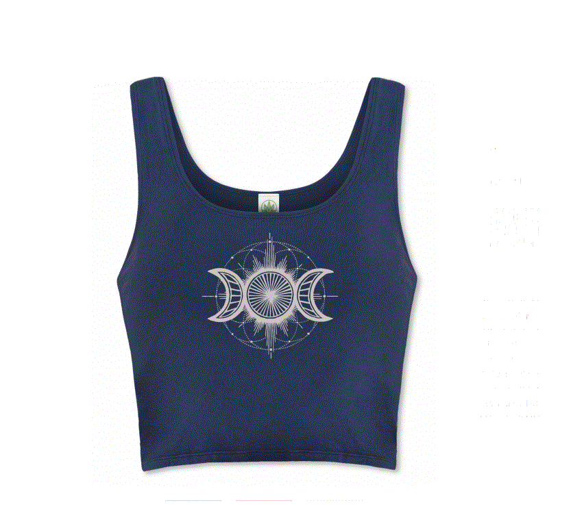 Soul Flower - Moon Goddess Organic Cropped Tank Top