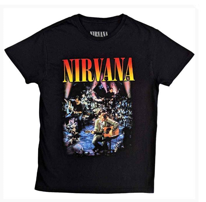 Nirvana Unisex T-Shirt - Unplugged Photo (Black)